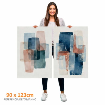 Kit 2 quadros retangulares - Duo formas coloridas
