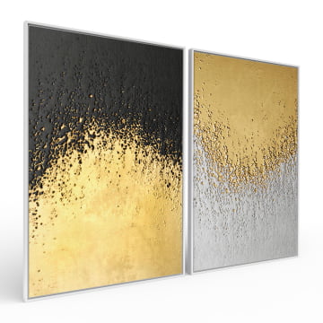 Kit 2 quadros retangulares - Duo golden rust
