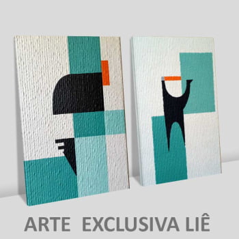 Kit 2 quadros retangulares -Duo Texturas Geométricas