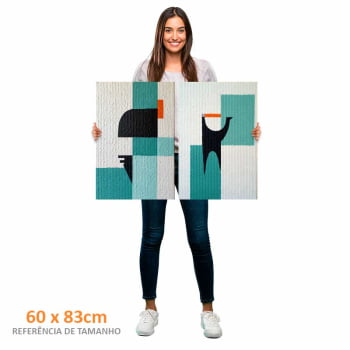 Kit 2 quadros retangulares -Duo Texturas Geométricas