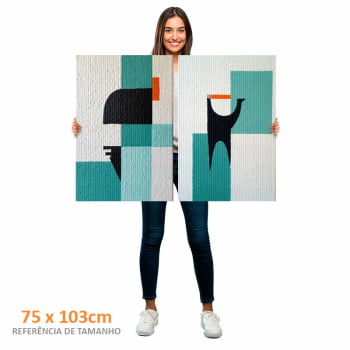 Kit 2 quadros retangulares -Duo Texturas Geométricas