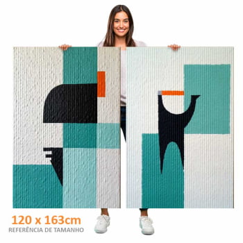 Kit 2 quadros retangulares -Duo Texturas Geométricas