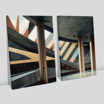 Kit 2 quadros retangulares -Interior Arquitetônico