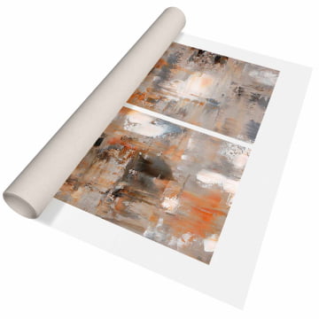 Kit 2 quadros retangulares - Pintura efeito ferrugem