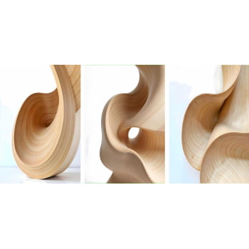 Kit 3 quadros retangulares - Trio Curvas Abstratas