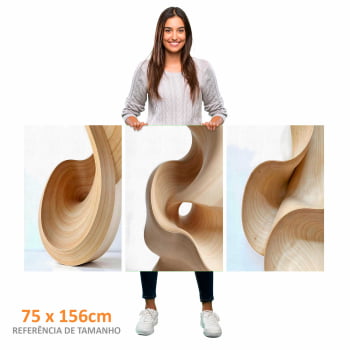 Kit 3 quadros retangulares - Trio Curvas Abstratas
