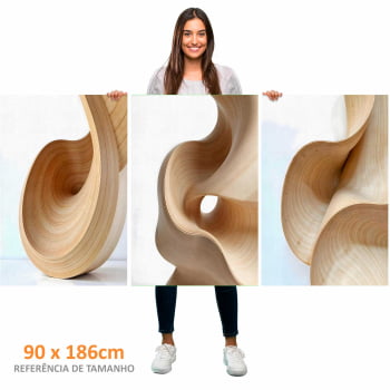 Kit 3 quadros retangulares - Trio Curvas Abstratas