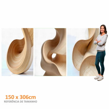 Kit 3 quadros retangulares - Trio Curvas Abstratas