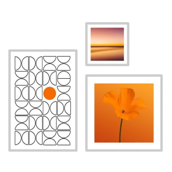 Kit 3 quadros - Trio Abstrato WARM MINIMALISM