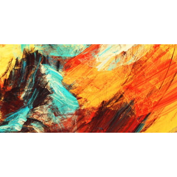 Quadro panorâmico - Abstract orange and teal