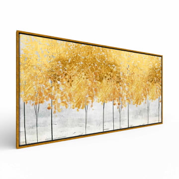 Quadro panorâmico - Floresta Abstrata Dourada