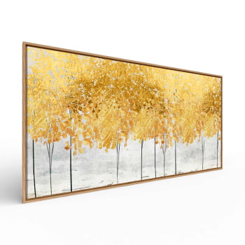 Quadro panorâmico - Floresta Abstrata Dourada