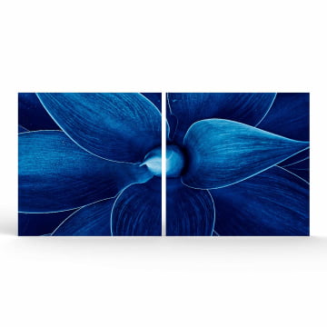 Quadro quadrado -Detalhes da Flor Azul 