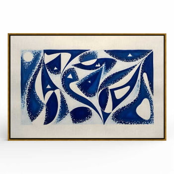 Quadro Retangular - Abstract Geometric Blue