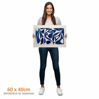 Quadro Retangular - Abstract Geometric Blue