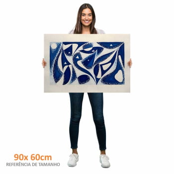 Quadro Retangular - Abstract Geometric Blue