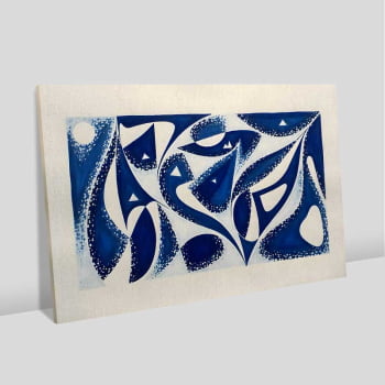 Quadro Retangular - Abstract Geometric Blue