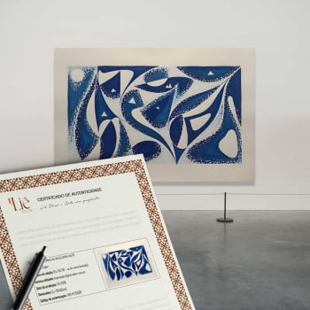 Quadro Retangular - Abstract Geometric Blue