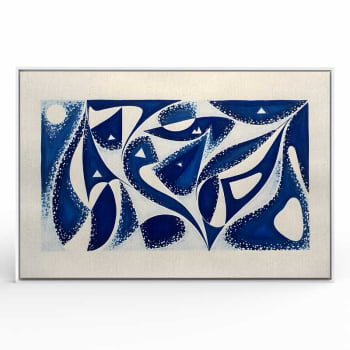 Quadro Retangular - Abstract Geometric Blue