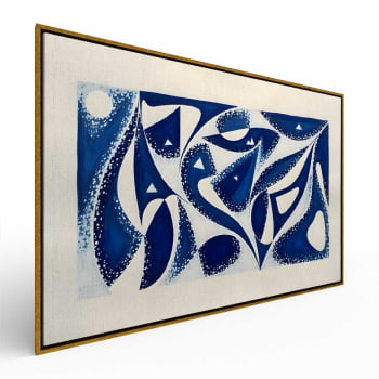 Quadro Retangular - Abstract Geometric Blue