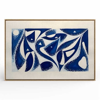 Quadro Retangular - Abstract Geometric Blue