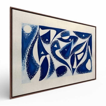 Quadro Retangular - Abstract Geometric Blue