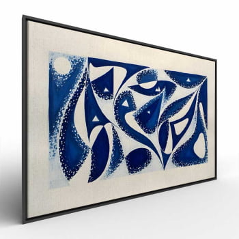 Quadro Retangular - Abstract Geometric Blue