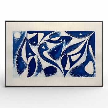 Quadro Retangular - Abstract Geometric Blue