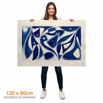 Quadro Retangular - Abstract Geometric Blue