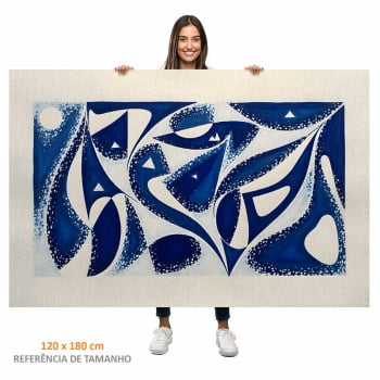 Quadro Retangular - Abstract Geometric Blue