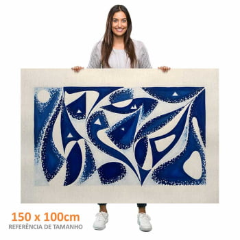 Quadro Retangular - Abstract Geometric Blue