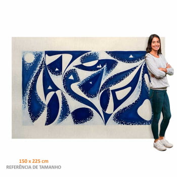 Quadro Retangular - Abstract Geometric Blue