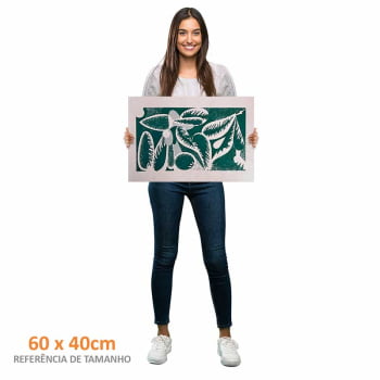 Quadro Retangular - Abstract Green Leaves