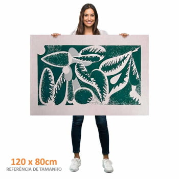 Quadro Retangular - Abstract Green Leaves