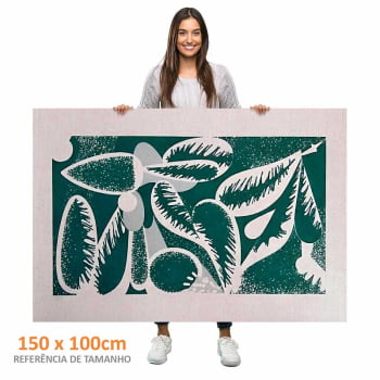 Quadro Retangular - Abstract Green Leaves