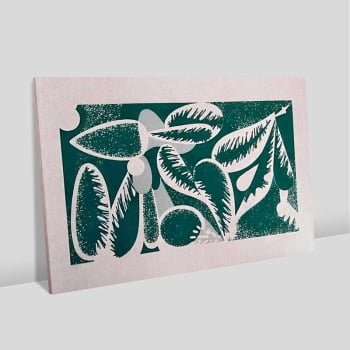 Quadro Retangular - Abstract Green Leaves