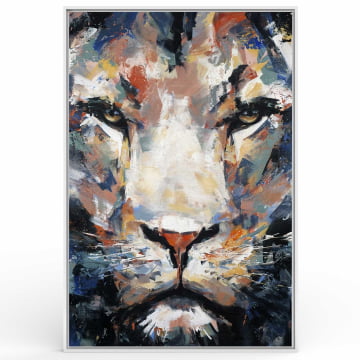 Quadro Retangular  -   Close do leão (pintura)