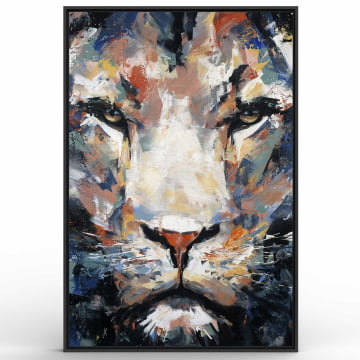 Quadro Retangular  -   Close do leão (pintura)
