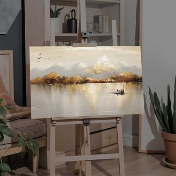 Quadro Retangular - Golden Mountains