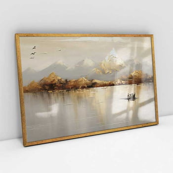 Quadro Retangular - Golden Mountains