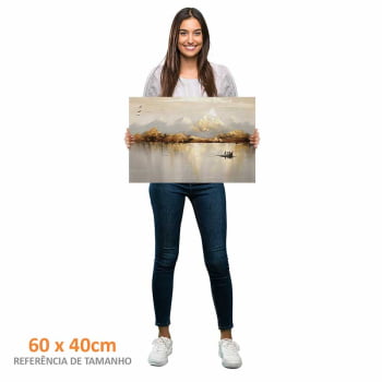 Quadro Retangular - Golden Mountains