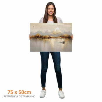 Quadro Retangular - Golden Mountains