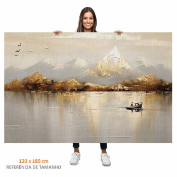 Quadro Retangular - Golden Mountains