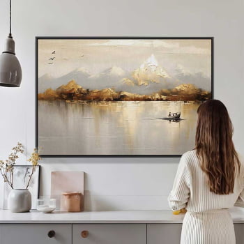 Quadro Retangular - Golden Mountains