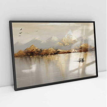 Quadro Retangular - Golden Mountains