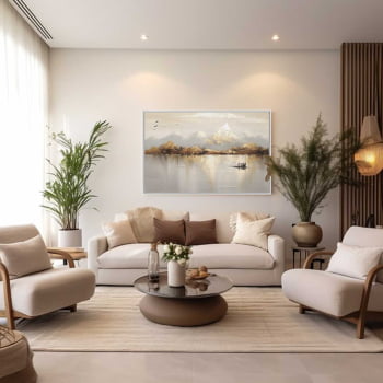 Quadro Retangular - Golden Mountains