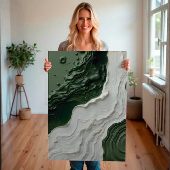 Quadro Retangular - Litoral Abstrato 3D