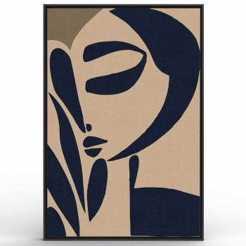 Quadro Retangular - Mulher abstrata Azul