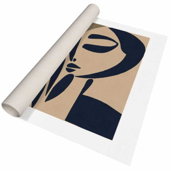Quadro Retangular - Mulher abstrata Azul