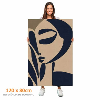 Quadro Retangular - Mulher abstrata Azul
